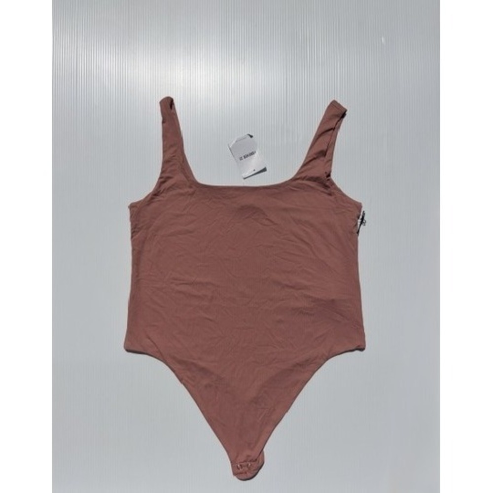 Forever 21 Bodysuit Womens 1X Dusk Pink Sculpt Tank Square Neck Festival Cottage